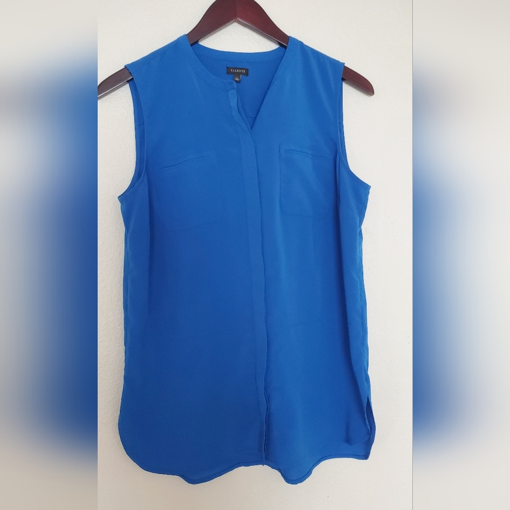 Talbots Royal Blue Sleeveless Blouse